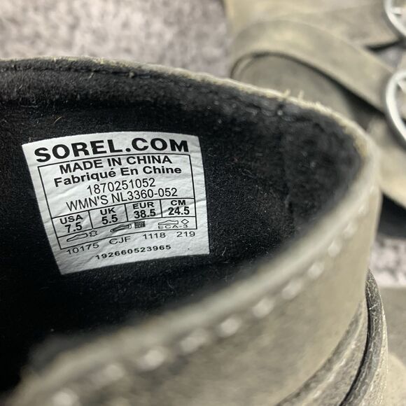 Sorel Boots Womens 7.5 Joan of Artic Wedge II Ankle Bootie Gray Wedge NL3360-052 - Picture 8 of 8